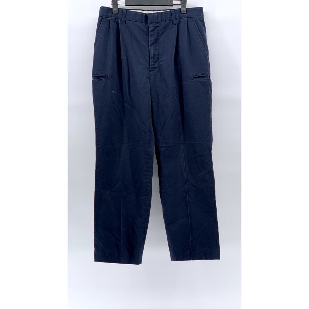 RIVERSIDE Men's Navy Blue Solid Budweiser Straight-Leg Work Chino Pant SZ 32